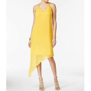 Thalia Sodi Lattice-Back Shift Dress Sun Gold